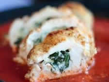 Spinach Stuffed Chicken with Basil Tomato Sauce
